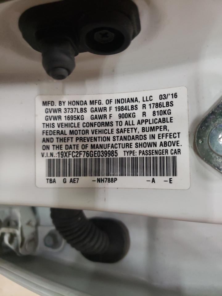 Photo 10 from auction – 2016 HONDA CIVIC EX with VIN 19XFC2F76GE039985