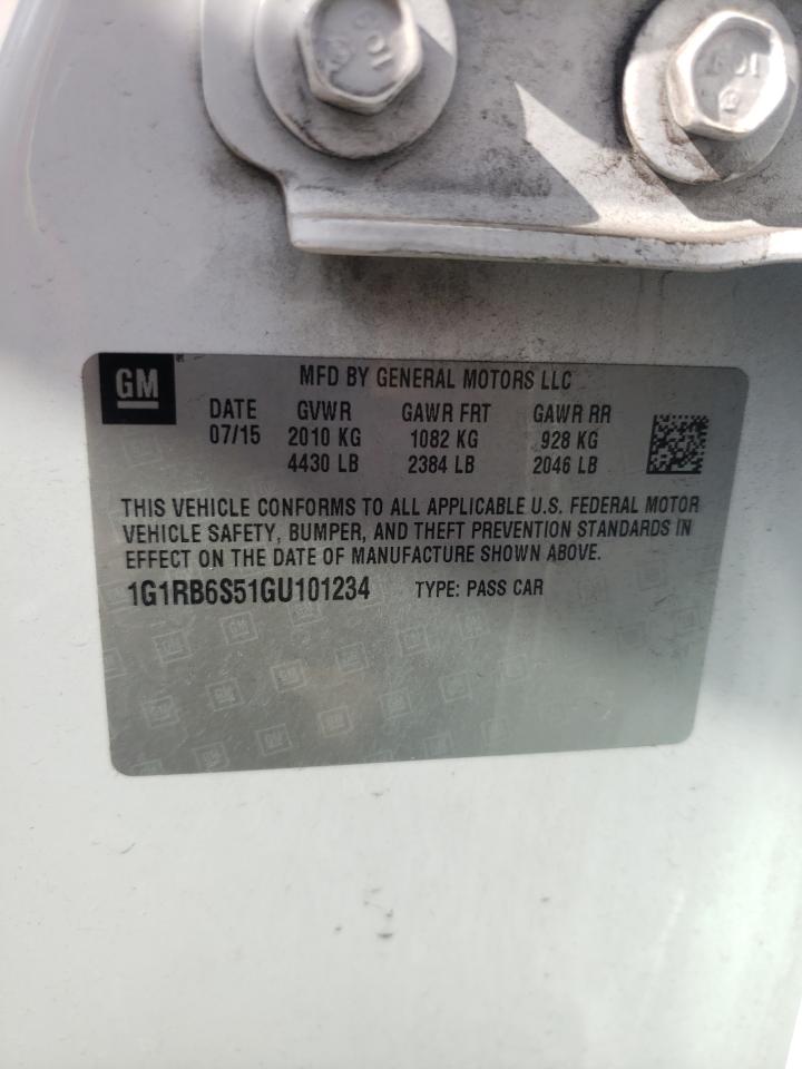 Photo 10 from auction – 2016 CHEVROLET VOLT LTZ with VIN 1G1RB6S51GU101234