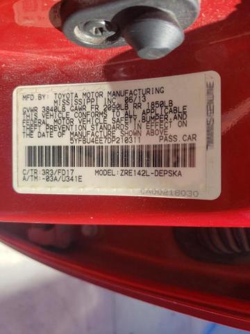 Photo 10 from auction – 2013 TOYOTA COROLLA BA with VIN 5YFBU4EE7DP210311