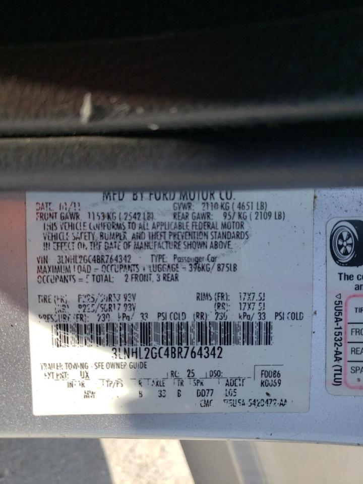 Photo 10 from auction – 2011 LINCOLN MKZ with VIN 3LNHL2GC4BR764342