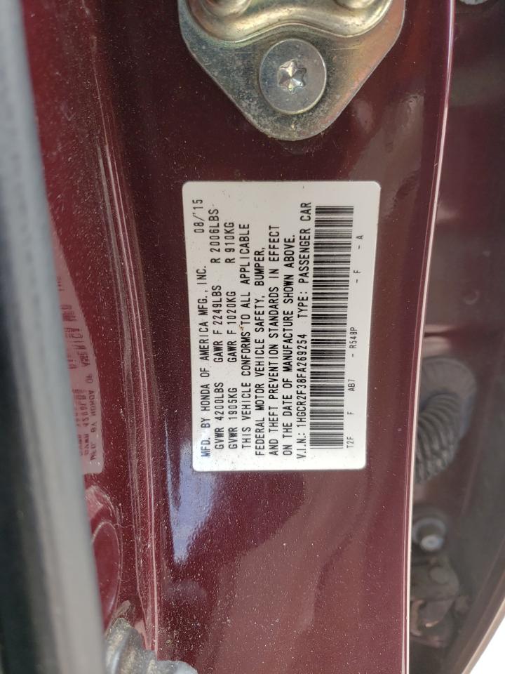 Photo 10 from auction – 2015 HONDA ACCORD with VIN 1HGCR2F38FA269254