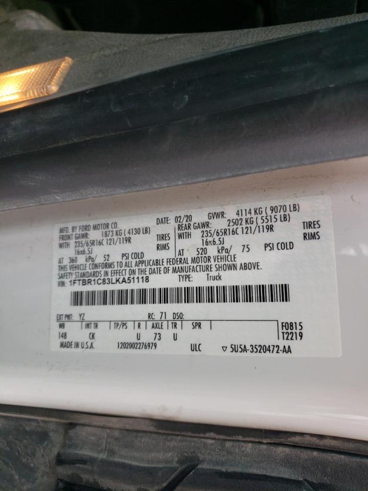 Photo 10 from auction – 2020 FORD TRANSIT T- with VIN 1FTBR1C83LKA51118