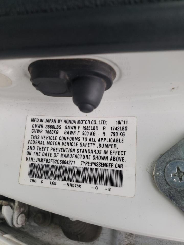 Photo 10 from auction – 2012 HONDA CIVIC LX with VIN JHMFB2F52CS004271
