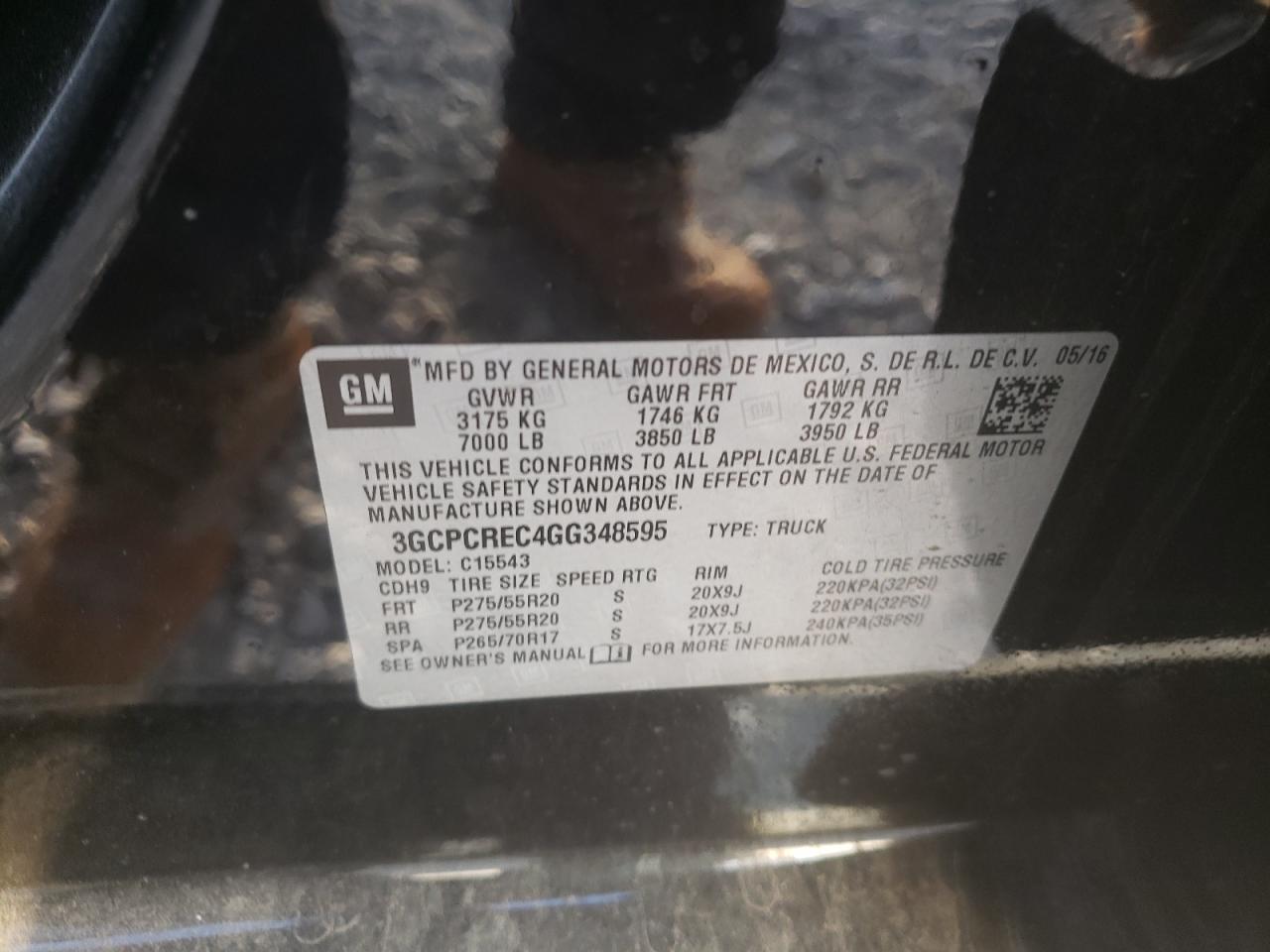 Photo 10 from auction – 2016 CHEVROLET SILVERADO with VIN 3GCPCREC4GG348595