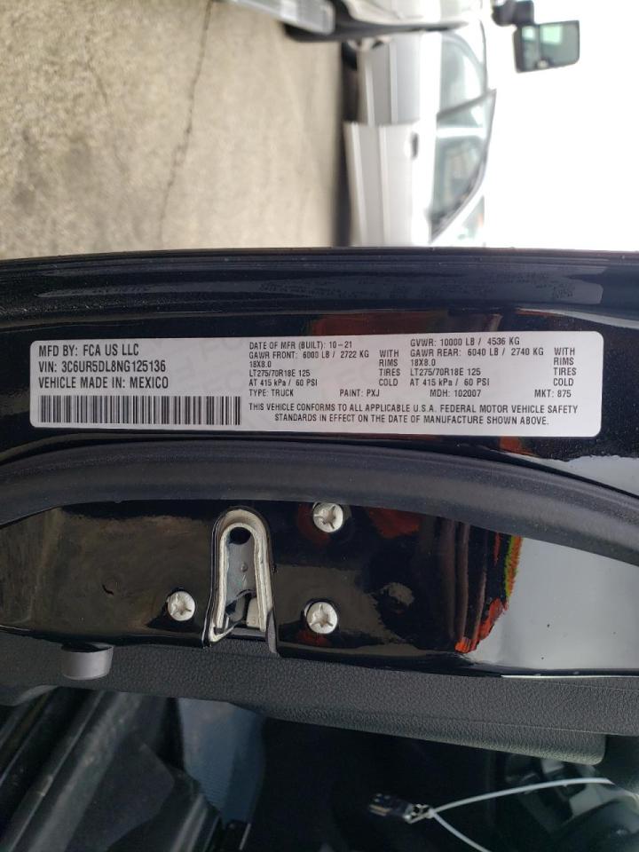 Photo 10 from auction – 2022 RAM 2500 BIG H with VIN 3C6UR5DL8NG125136