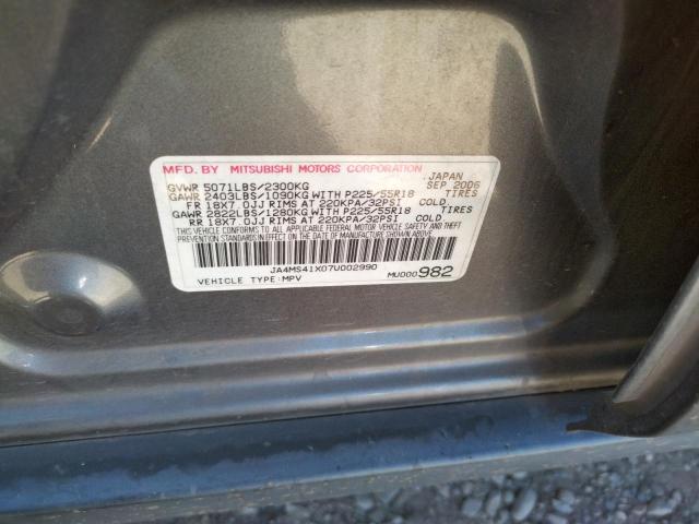 Photo 10 from auction – 2007 MITSUBISHI OUTLANDER with VIN JA4MS41X07U002990