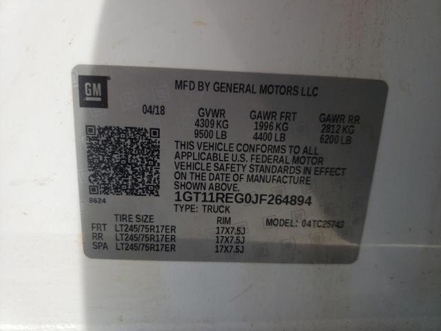 Photo 10 from auction – 2018 GMC SIERRA C25 with VIN 1GT11REG0JF264894
