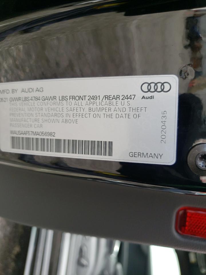 Photo 10 from auction – 2021 AUDI A5 PREMIUM with VIN WAUSAAF57MA056982