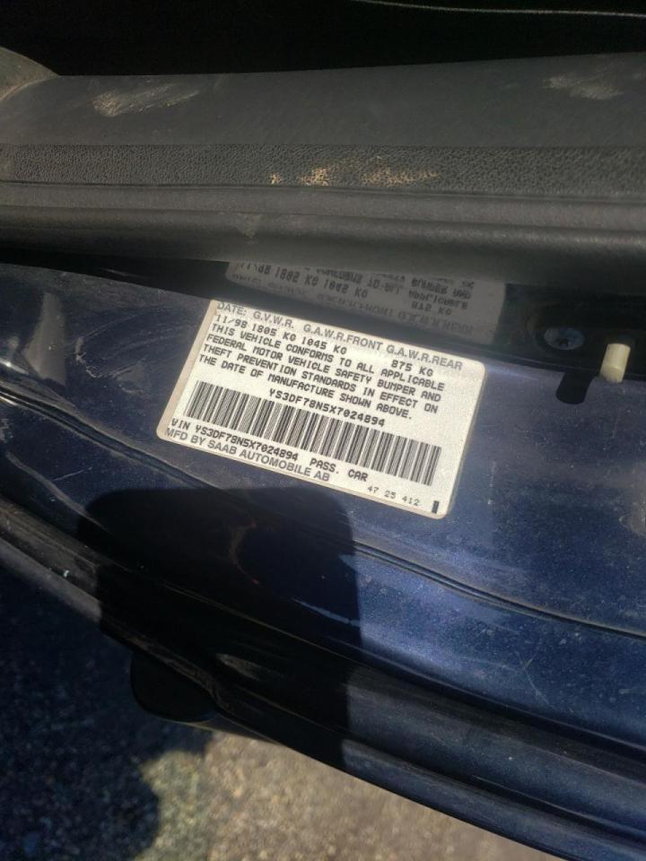 Photo 10 from auction – 1999 SAAB 9-3 SE with VIN YS3DF78N5X7024894