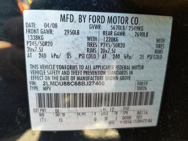 Photo 10 from auction – 2008 LINCOLN MKX with VIN 2LMDU88C68BJ27400