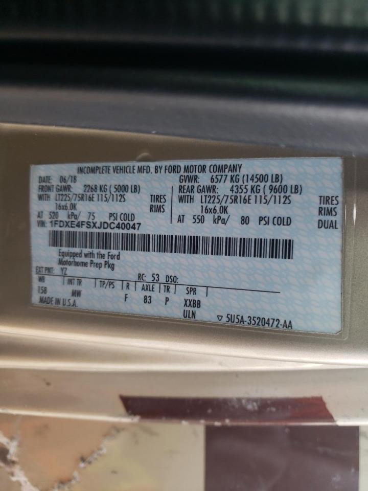 Photo 10 from auction – 2018 FORD ECONOLINE with VIN 1FDXE4FSXJDC40047