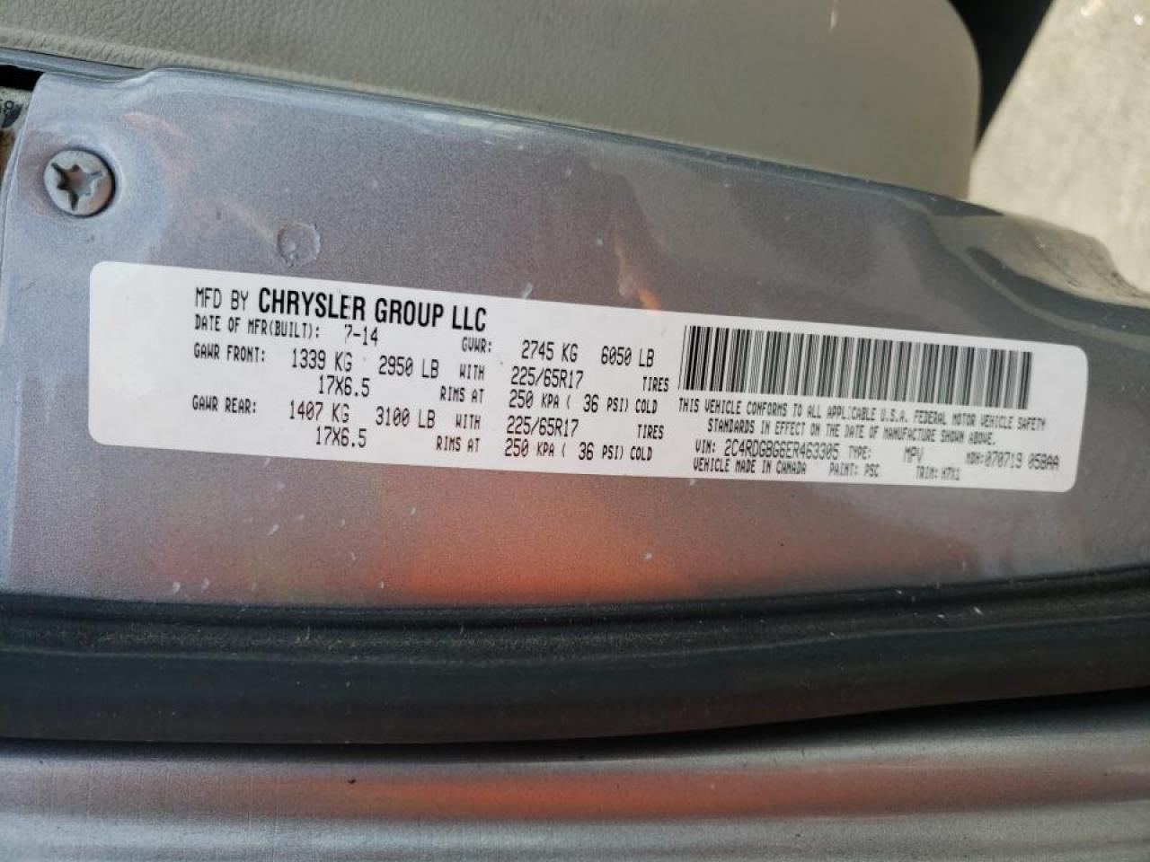 Photo 10 from auction – 2014 DODGE GRAND CARA with VIN 2C4RDGBG6ER463305