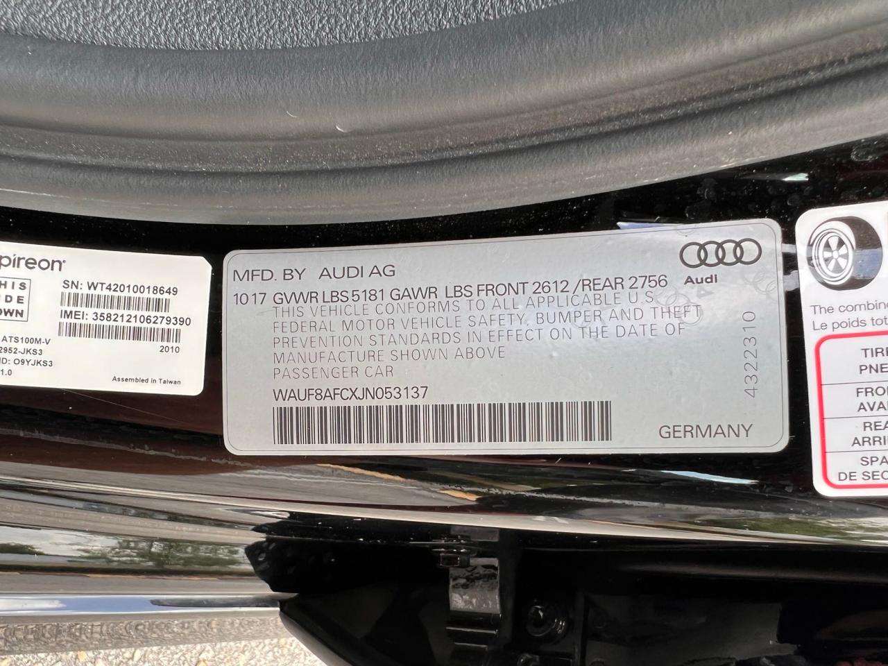 Photo 10 from auction – 2018 AUDI A6 PREMIUM with VIN WAUF8AFCXJN053137