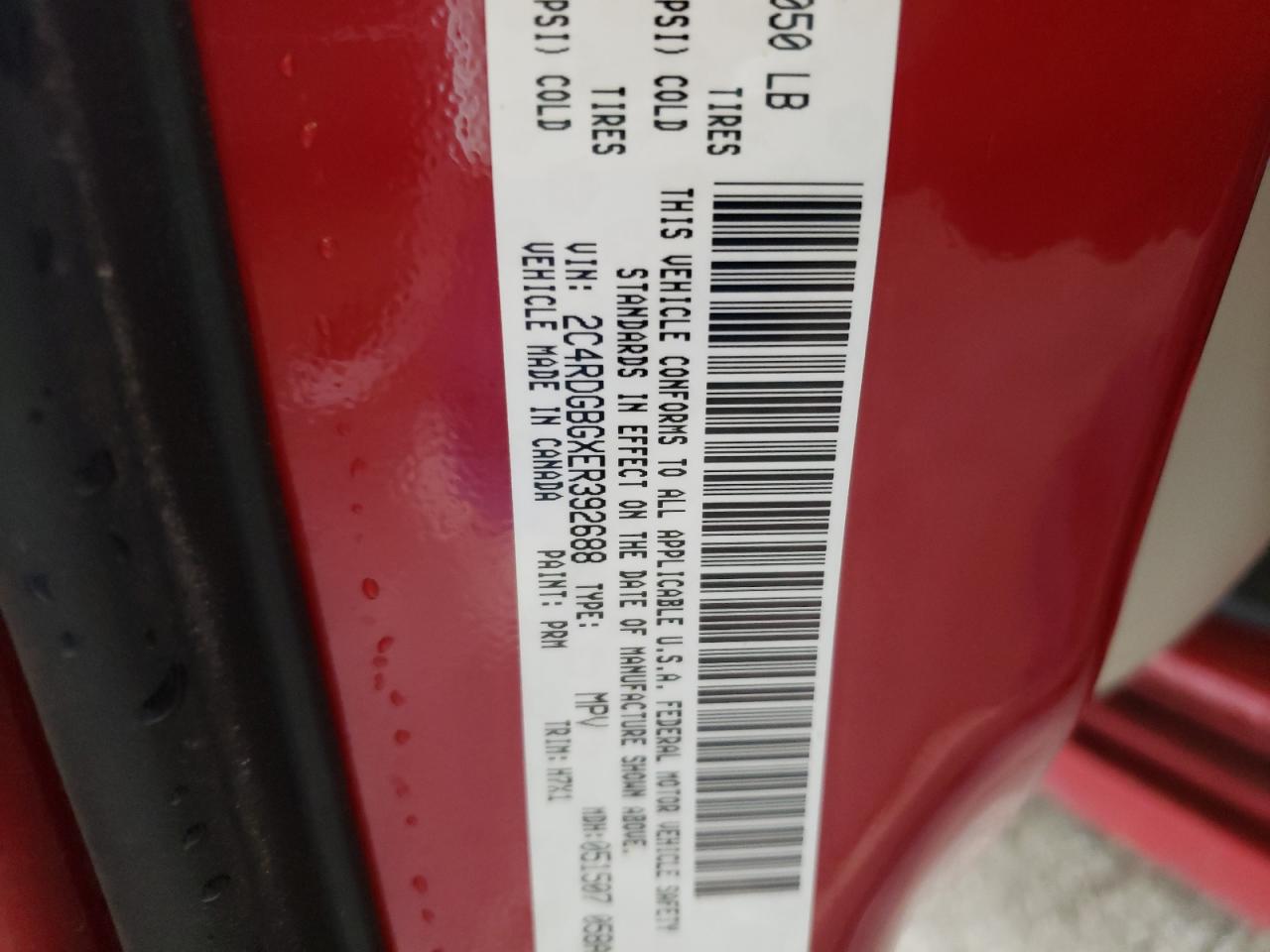 Photo 10 from auction – 2014 DODGE GRAND CARA with VIN 2C4RDGBGXER392688