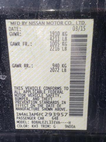 Photo 10 from auction – 2015 NISSAN ALTIMA 2.5 with VIN 1N4AL3AP6FC293957