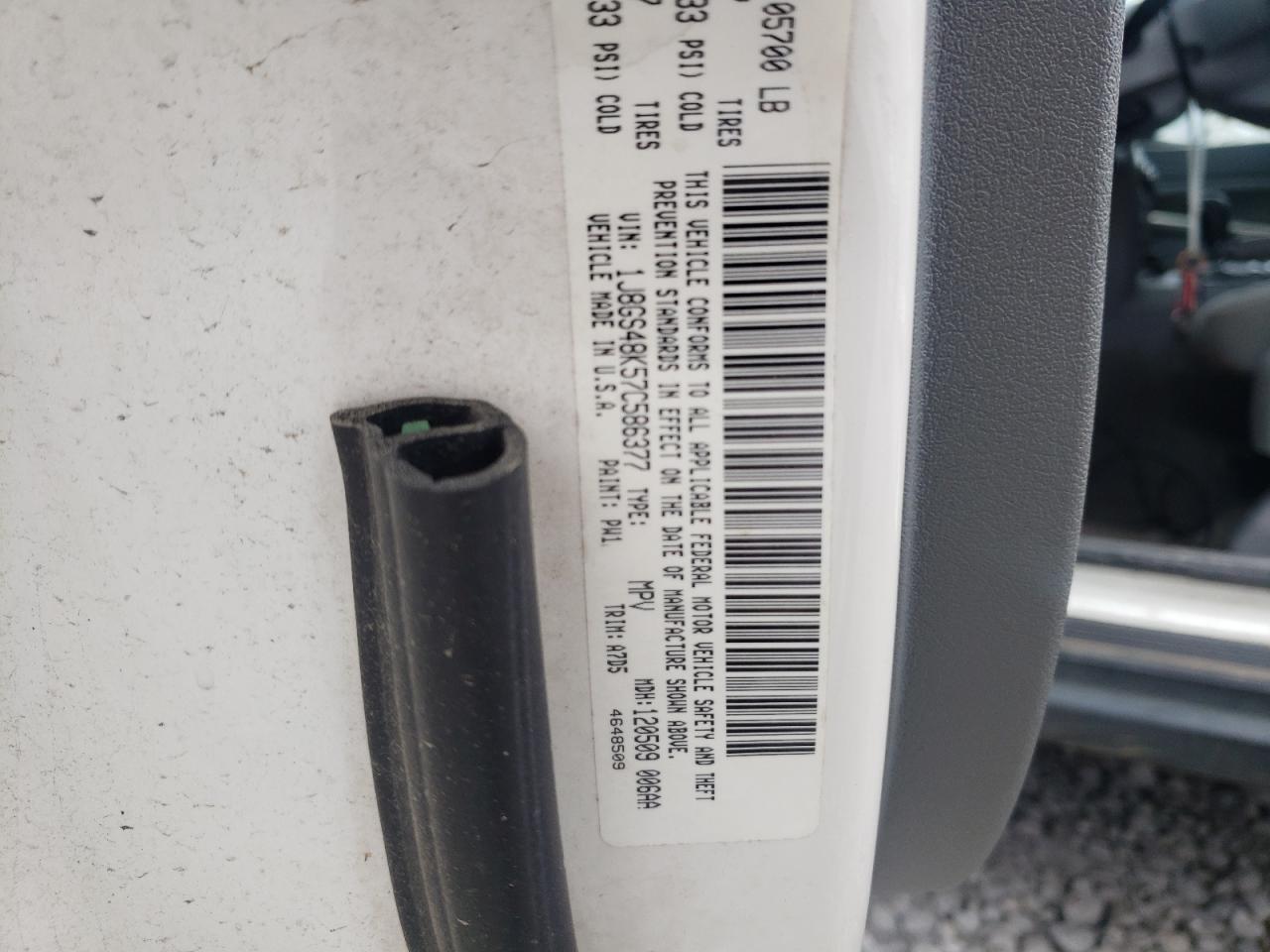 Photo 10 from auction – 2007 JEEP GRAND CHER with VIN 1J8GS48K57C586377
