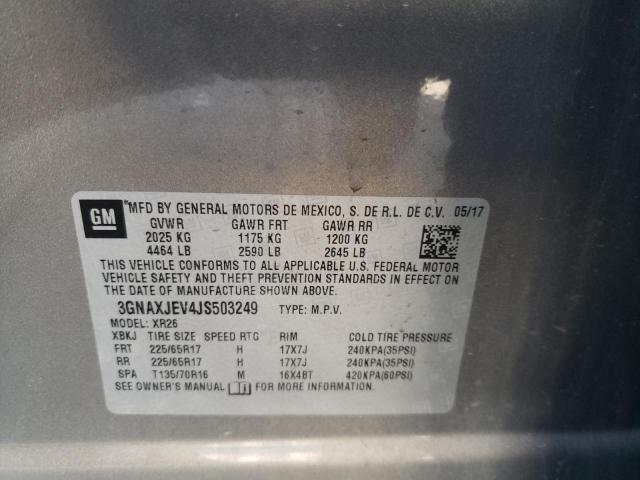 Photo 10 from auction – 2018 CHEVROLET EQUINOX LT with VIN 3GNAXJEV4JS503249