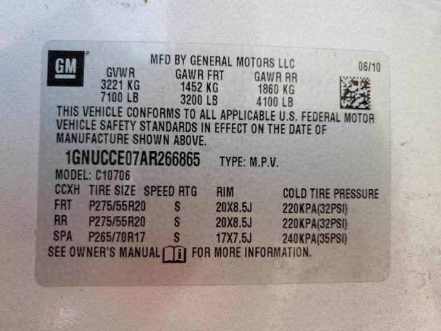 Photo 10 from auction – 2010 CHEVROLET TAHOE C150 with VIN 1GNUCCE07AR266865