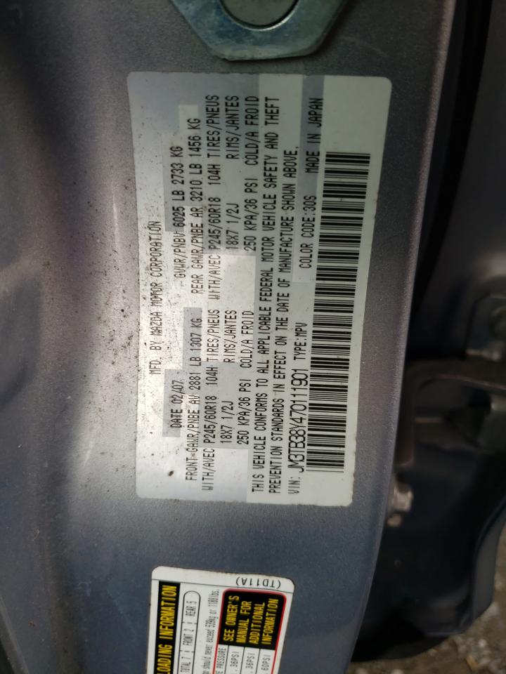 Photo 10 from auction – 2007 MAZDA CX-9 with VIN JM3TB38Y470111901