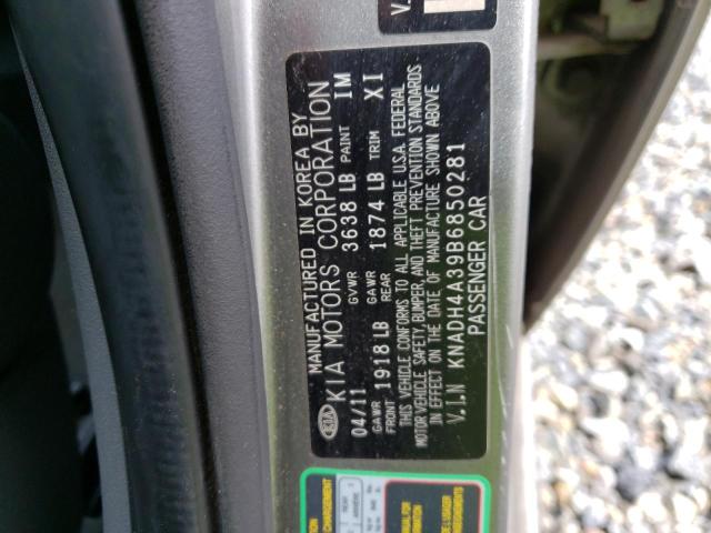 Photo 10 from auction – 2011 KIA RIO BASE with VIN KNADH4A39B6850281