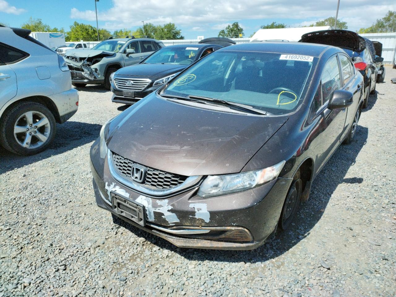 Photo 2 from auction – 2013 HONDA CIVIC LX with VIN 2HGFB2F50DH588309