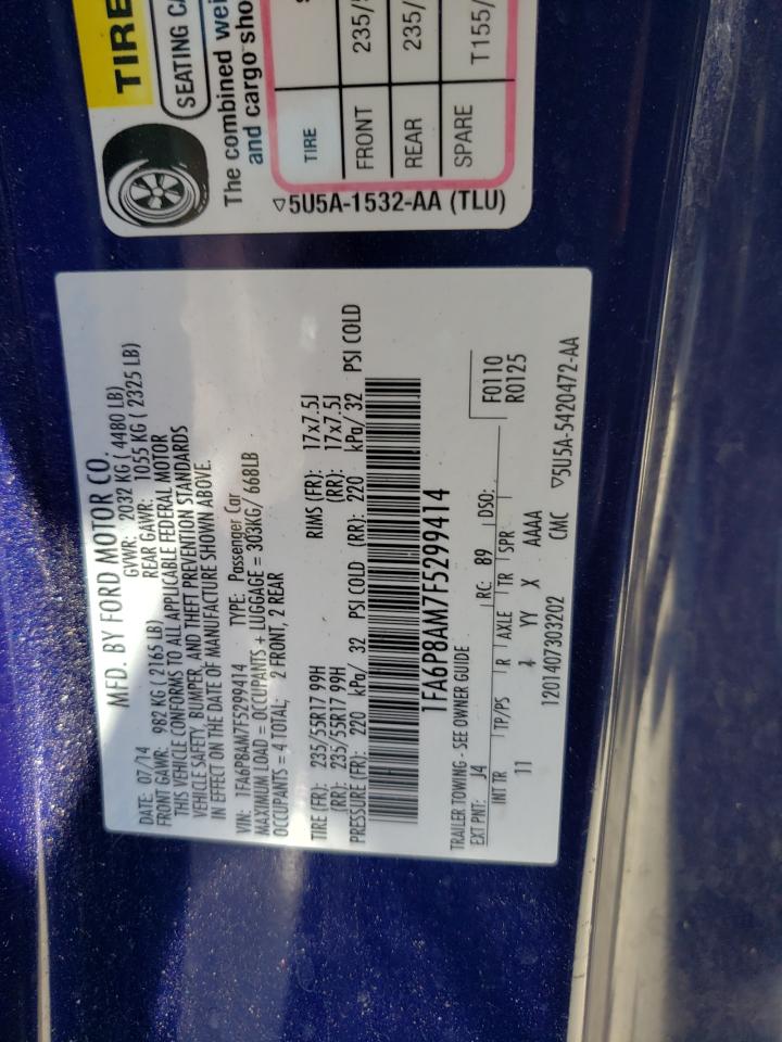 Photo 10 from auction – 2015 FORD MUSTANG with VIN 1FA6P8AM7F5299414