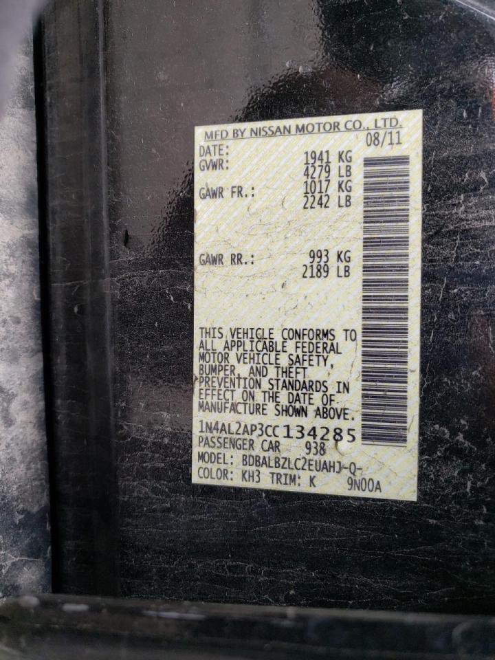Photo 10 from auction – 2012 NISSAN ALTIMA BAS with VIN 1N4AL2AP3CC134285