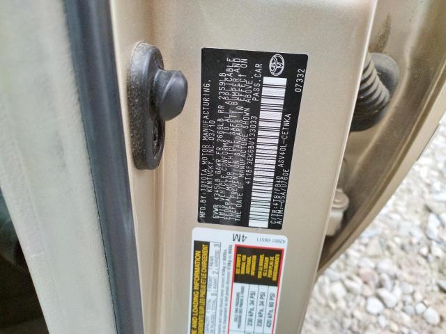 Photo 10 from auction – 2011 TOYOTA CAMRY BASE with VIN 4T1BF3EK6BU133033