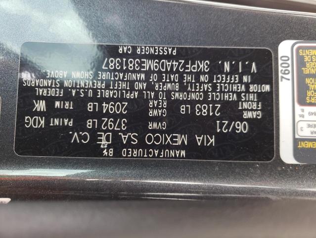Photo 10 from auction – 2021 KIA FORTE FE with VIN 3KPF24AD9ME381387