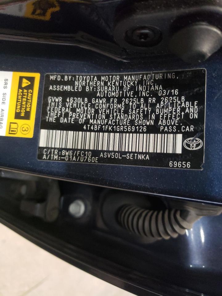 Photo 10 from auction – 2016 TOYOTA CAMRY LE with VIN 4T4BF1FK1GR569126