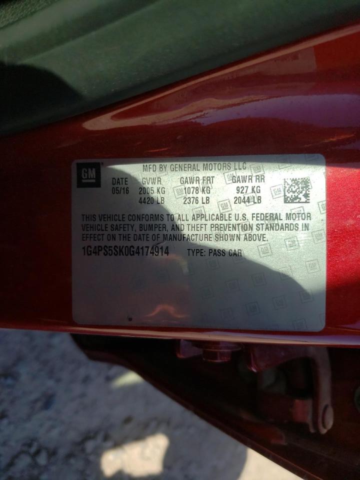 Photo 10 from auction – 2016 BUICK VERANO with VIN 1G4PS5SK0G4174914