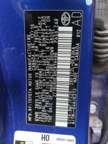 Photo 10 from auction – 2017 TOYOTA COROLLA L with VIN 2T1BURHEXHC814496