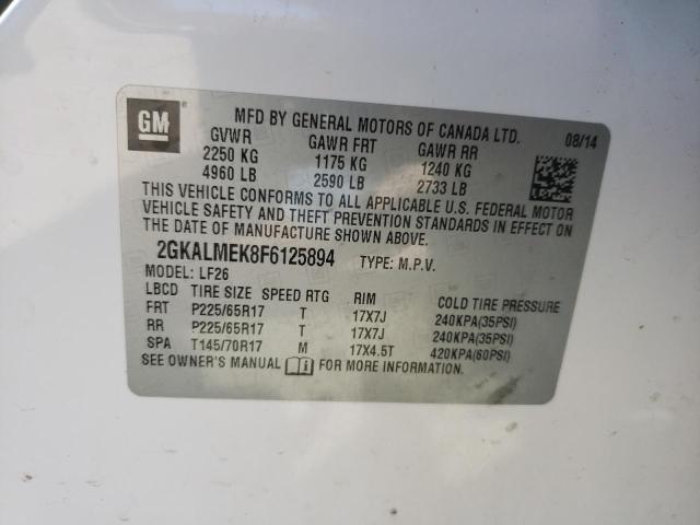 Photo 10 from auction – 2015 GMC TERRAIN SL with VIN 2GKALMEK8F6125894