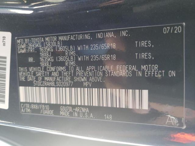 Photo 10 from auction – 2020 TOYOTA HIGHLANDER with VIN 5TDCZRAH8LS020977