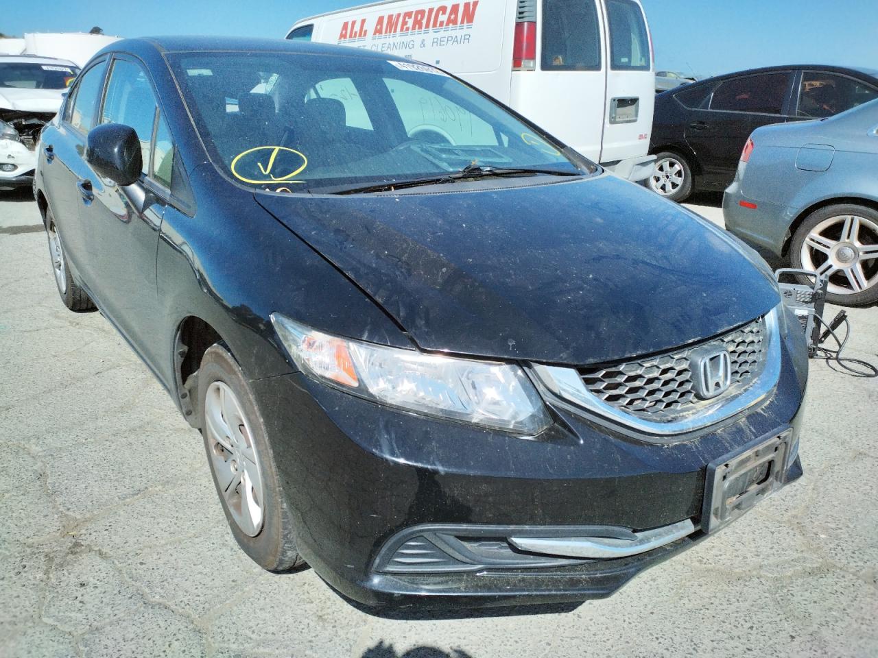 HONDA CIVIC LX 2013 with VIN 19XFB2F52DE250114 - Photo from auction
