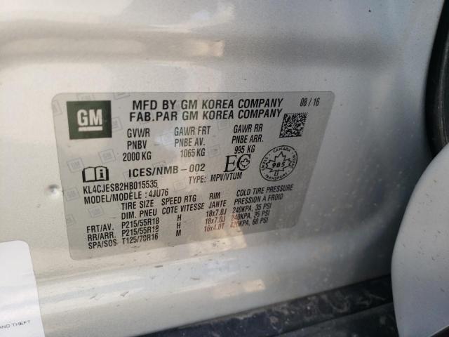 Photo 10 from auction – 2017 BUICK ENCORE PRE with VIN KL4CJESB2HB015535