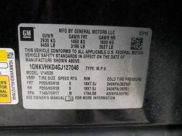 Photo 10 from auction – 2016 CHEVROLET TRAVERSE L with VIN 1GNKVHKD4GJ127046