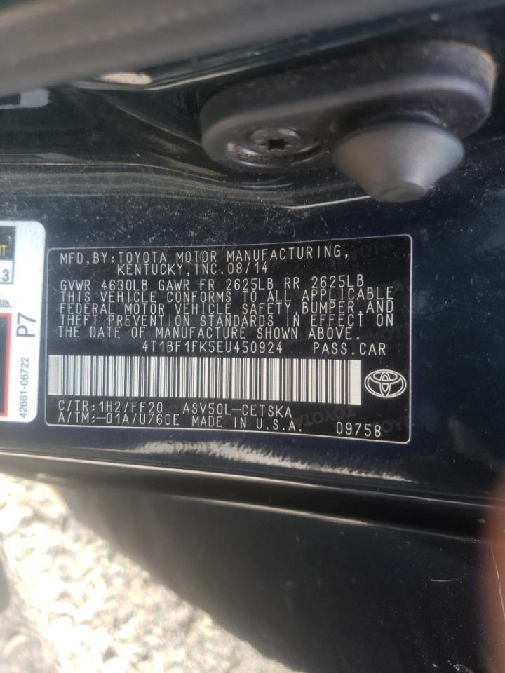 Photo 10 from auction – 2014 TOYOTA CAMRY L with VIN 4T1BF1FK5EU450924