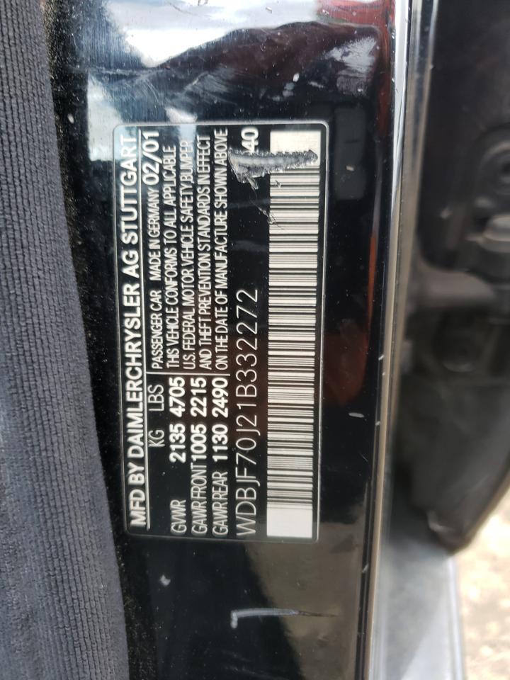 Photo 10 from auction – 2001 MERCEDES-BENZ E 430 with VIN WDBJF70J21B332272