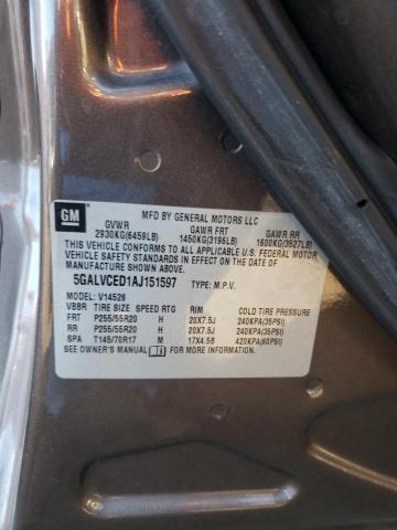 Photo 10 from auction – 2010 BUICK ENCLAVE CX with VIN 5GALVCED1AJ151597