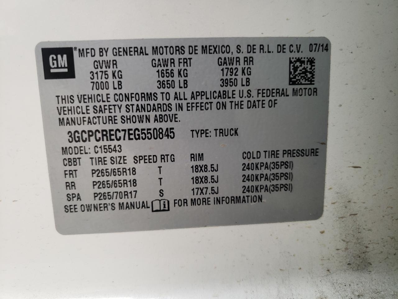 Photo 10 from auction – 2014 CHEVROLET SILVERADO with VIN 3GCPCREC7EG550845