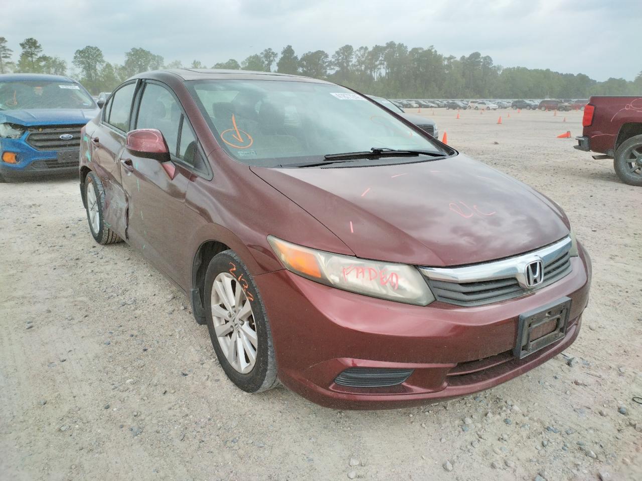 HONDA CIVIC EX 2012 with VIN 2HGFB2F86CH510271 - Photo from auction