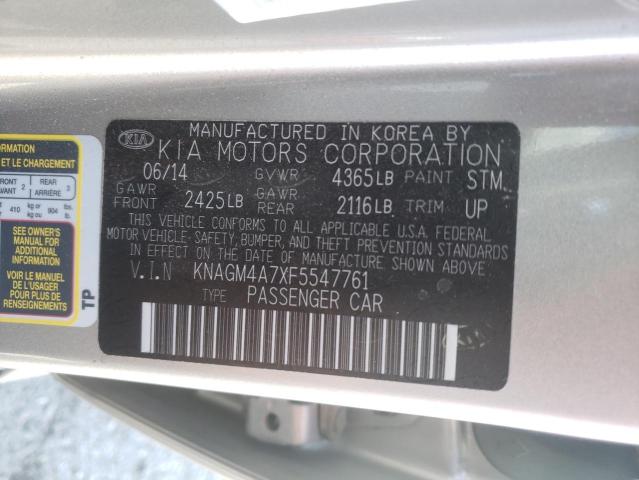 Photo 10 from auction – 2015 KIA OPTIMA LX with VIN KNAGM4A7XF5547761
