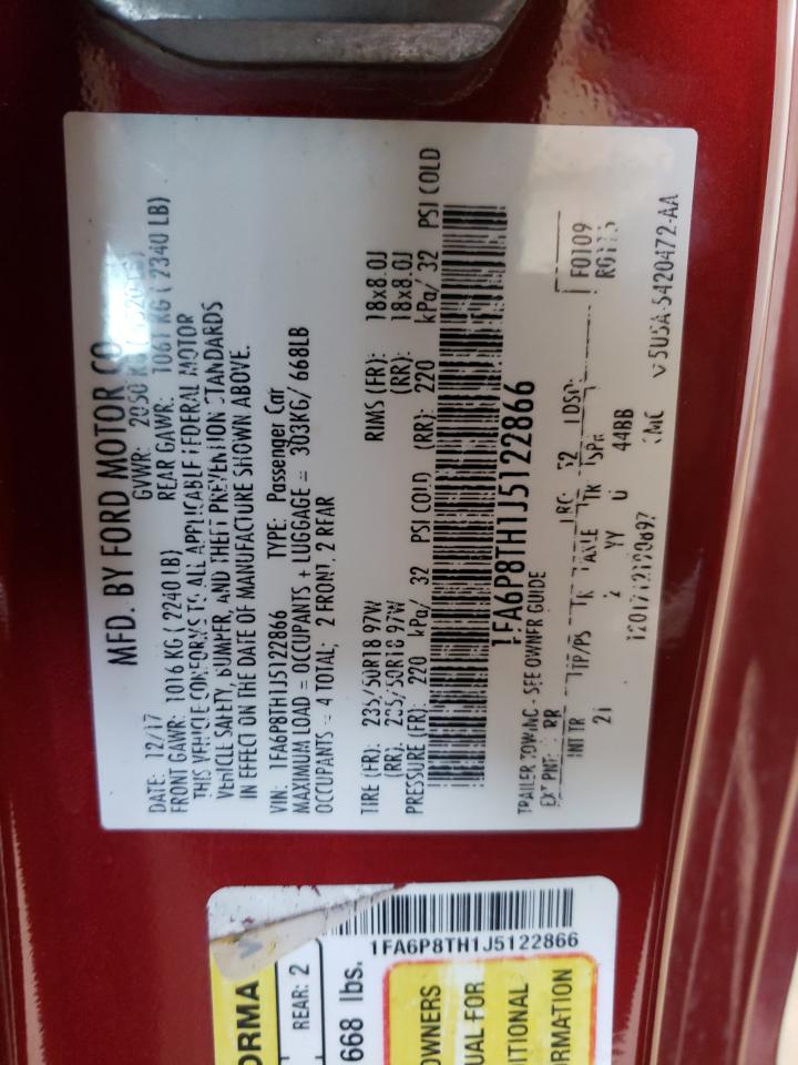 Photo 10 from auction – 2018 FORD MUSTANG with VIN 1FA6P8TH1J5122866