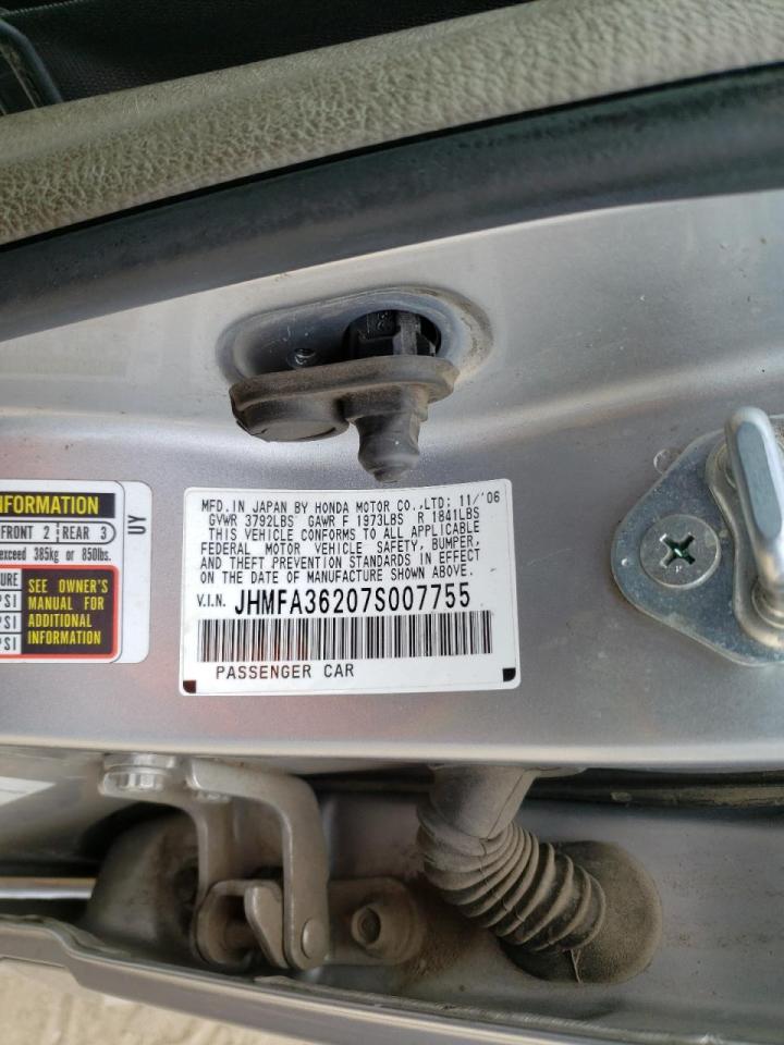 Photo 10 from auction – 2007 HONDA CIVIC HYBR with VIN JHMFA36207S007755