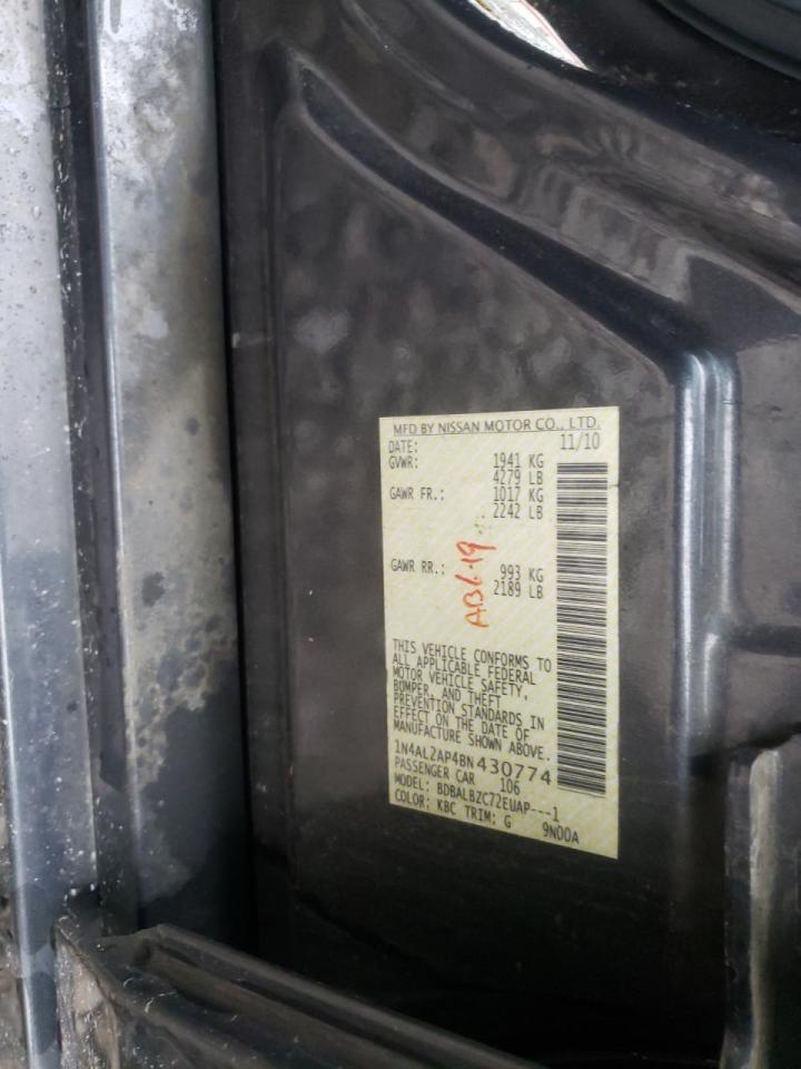 Photo 10 from auction – 2011 NISSAN ALTIMA BAS with VIN 1N4AL2AP4BN430774