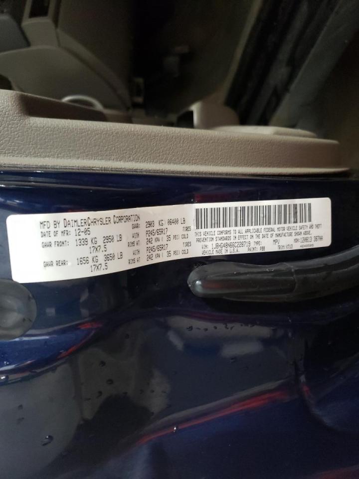 Photo 10 from auction – 2006 JEEP COMMANDER with VIN 1J8HG48N66C228719