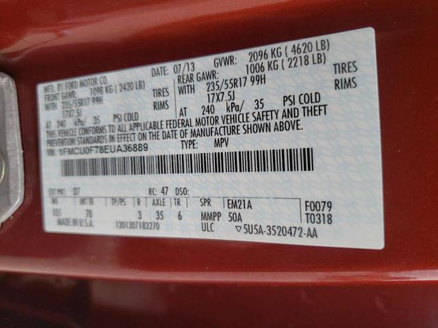 Photo 10 from auction – 2014 FORD ESCAPE S with VIN 1FMCU0F78EUA36889