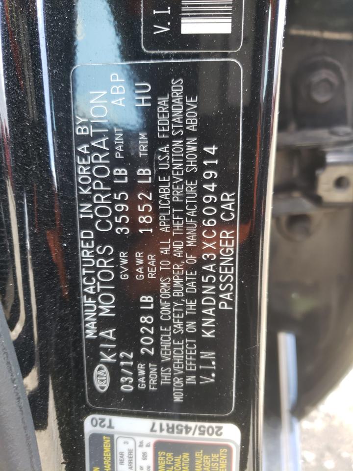 Photo 10 from auction – 2012 KIA RIO EX with VIN KNADN5A3XC6094914