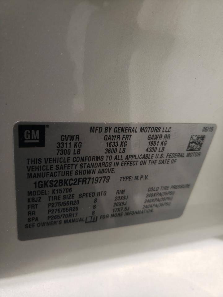 Photo 10 from auction – 2015 GMC YUKON SLT with VIN 1GKS2BKC2FR719779